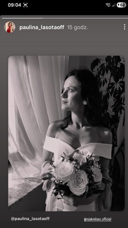M jak miłość na planie. Kasia (Paulina Lasota) w sukni ślubnej. Weźmie ślub z Mariuszem?