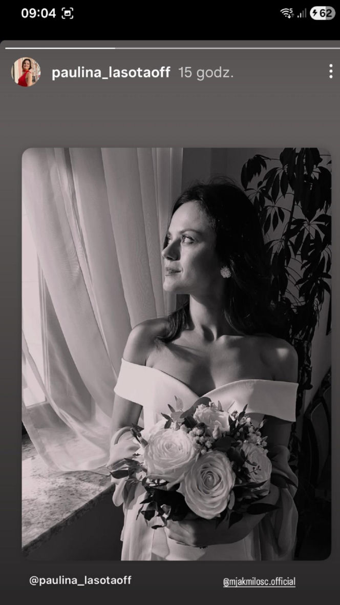 M jak miłość na planie. Kasia (Paulina Lasota) w sukni ślubnej. Weźmie ślub z Mariuszem?