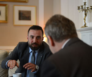 Tomasz Walczak i  ambasador Izraela Alexander Ben Cwi