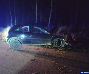 Kierowca Opla podróż zakończył na skarpie