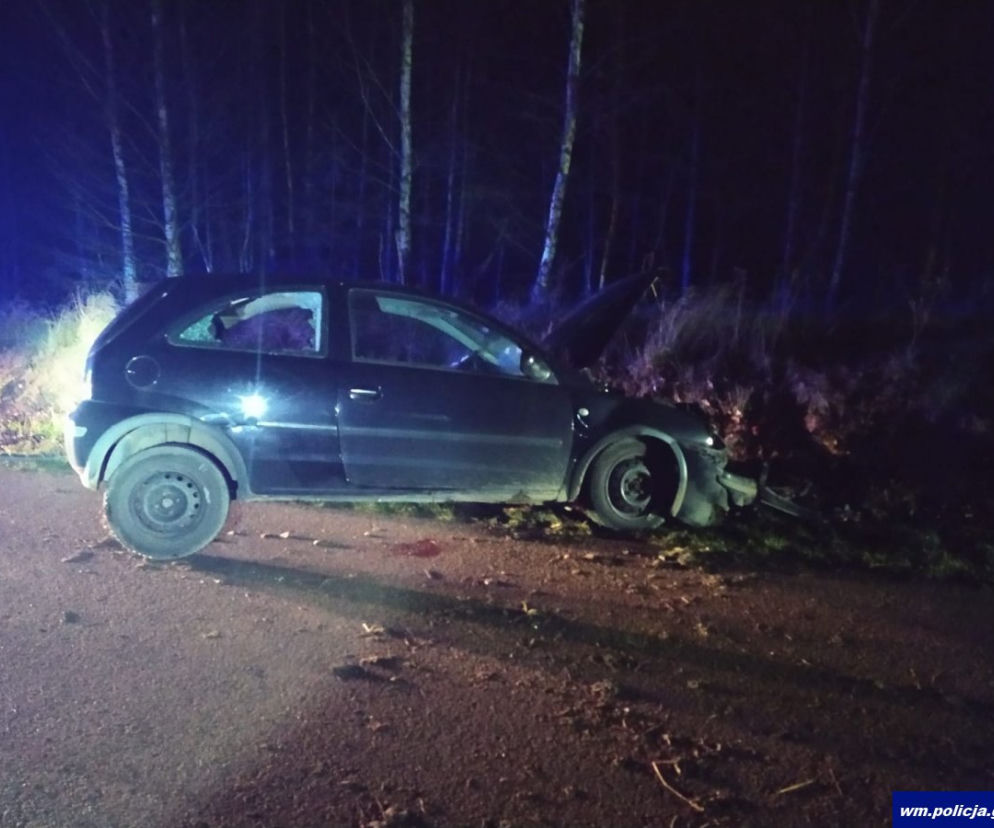 Kierowca Opla podróż zakończył na skarpie