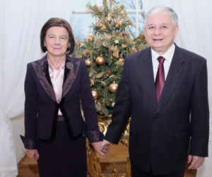 Lech Kaczyński z żoną Marią