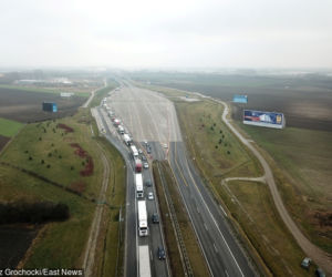 Protest rolników na A4 pod Brwinowem