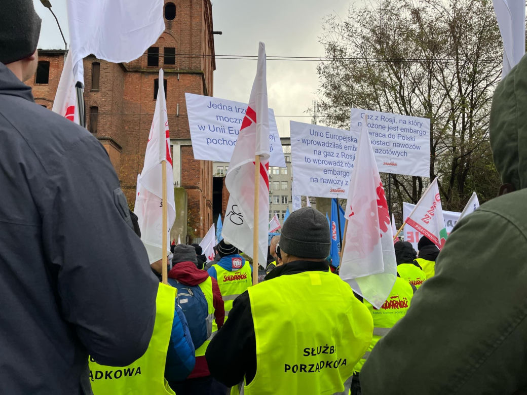 Protest związkowców w Szczecinie