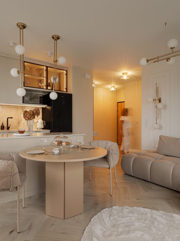 Soft minimalizm w gdyńskim apartamencie - projekt Agata Piltz