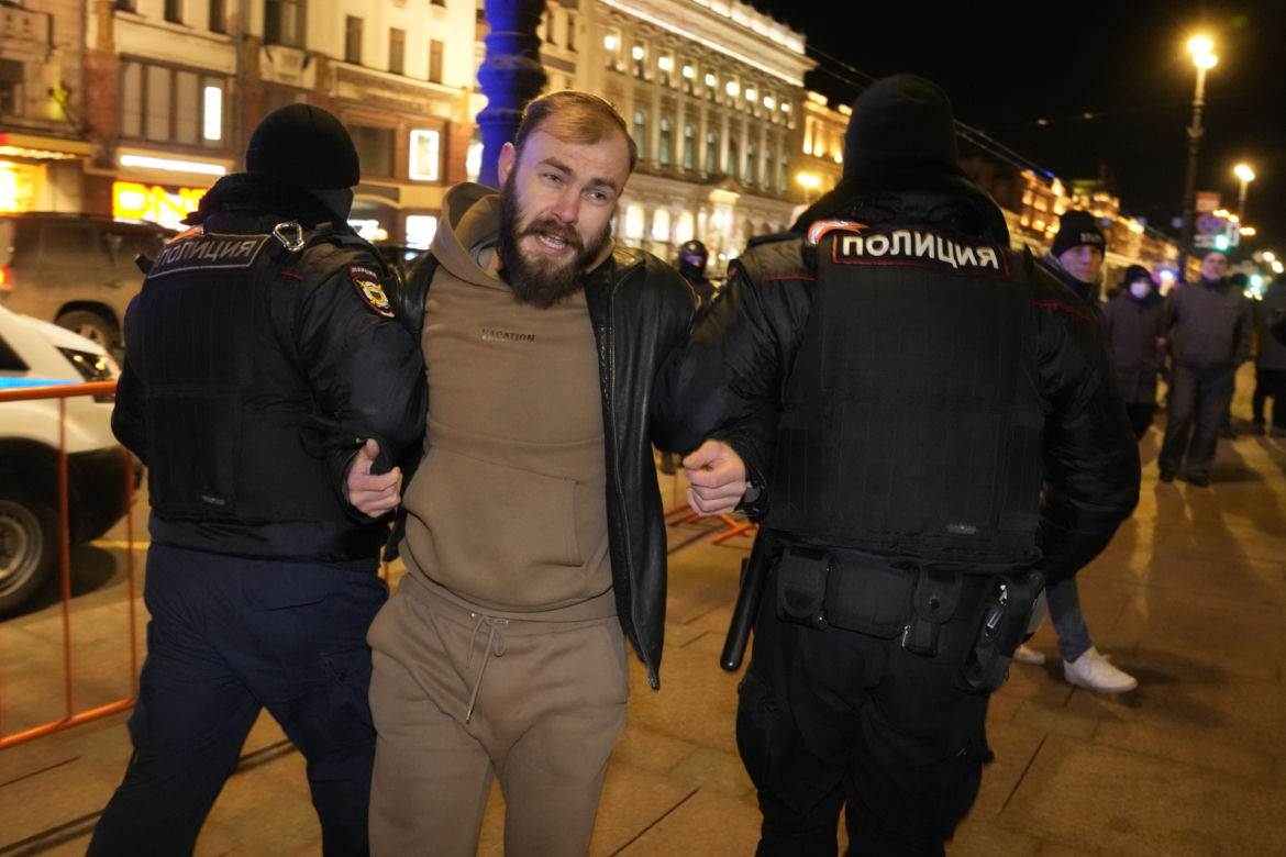 Protesty w Rosji przeciwko wojnie z Ukrainą.