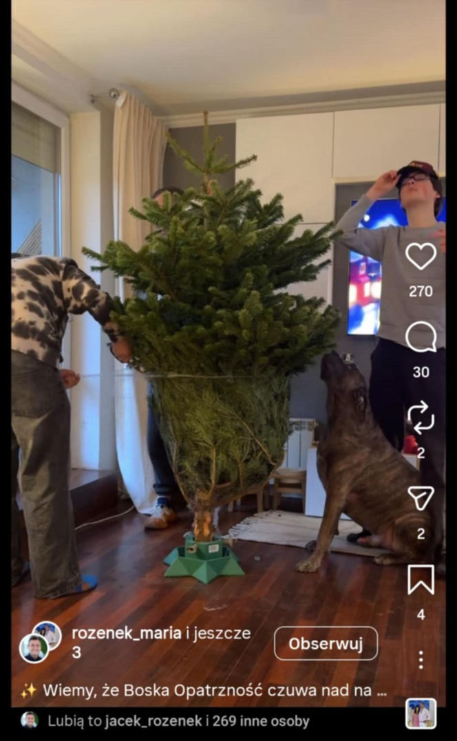 Jacek Rozenek - święta z żoną i synami