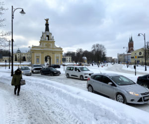 Centrum Białegostoku pod śniegiem