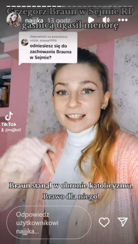 Najjjka chwali Grzegorza Brauna