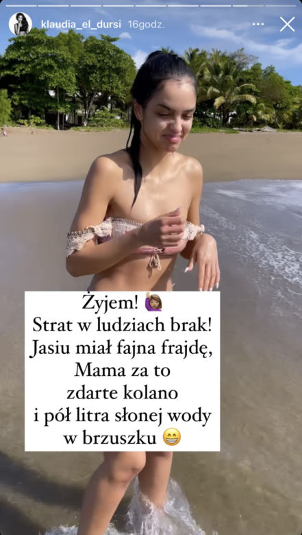 Klaudia El Dursi pluska się z dziećmi