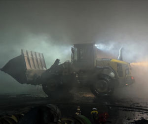 Pożar w zakładzie utylizacji opon w Rożentalu