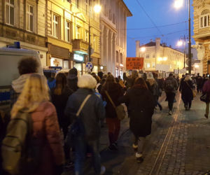Protest na ul. Gdańskiej w Bydgoszczy