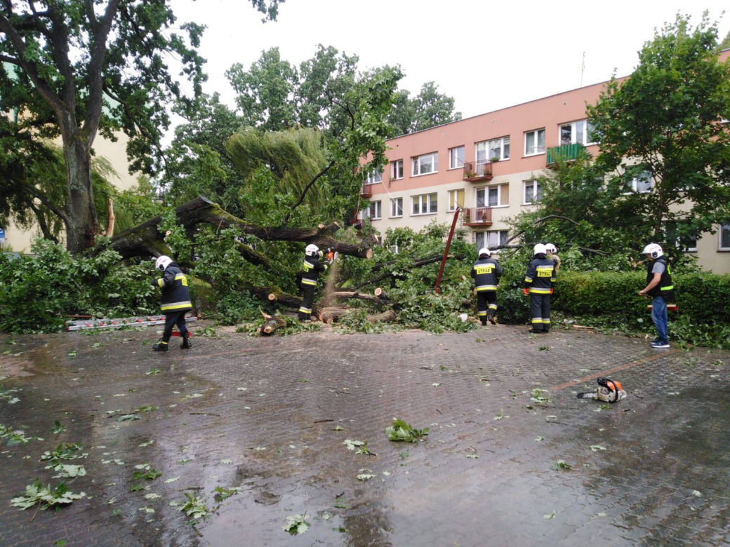 Fatalna pogoda w Białymstoku. Od rana ulewa i silny wiatr [ZDJĘCIA]