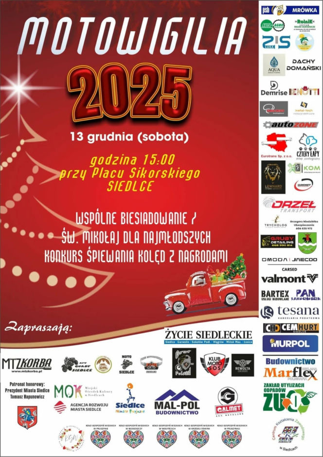 Przed nami Siedlecka MotoWigilia 2025. Wydarzenie już 13 grudnia