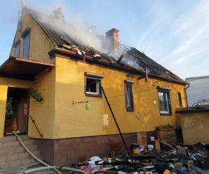 Pożar domu jednorodzinnego w Jarocinie