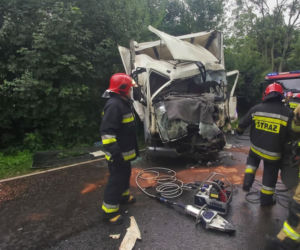 Wypadek na trasie DW 531 Łęguty - Worliny. Droga zablokowana na kilka godzin