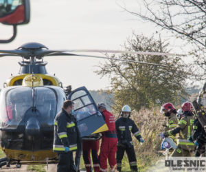 Motocyklista zderzył się z ciągnikiem rolniczym
