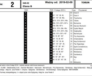 Rozkłady jazdy tramwajów - 9 stycznia