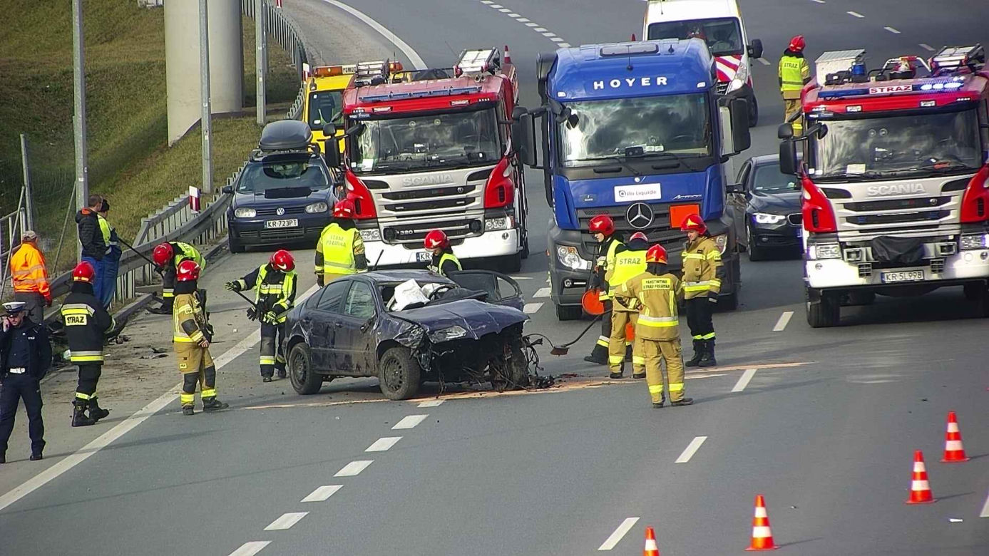 Poważny wypadek na wschodniej obwodnicy Krakowa
