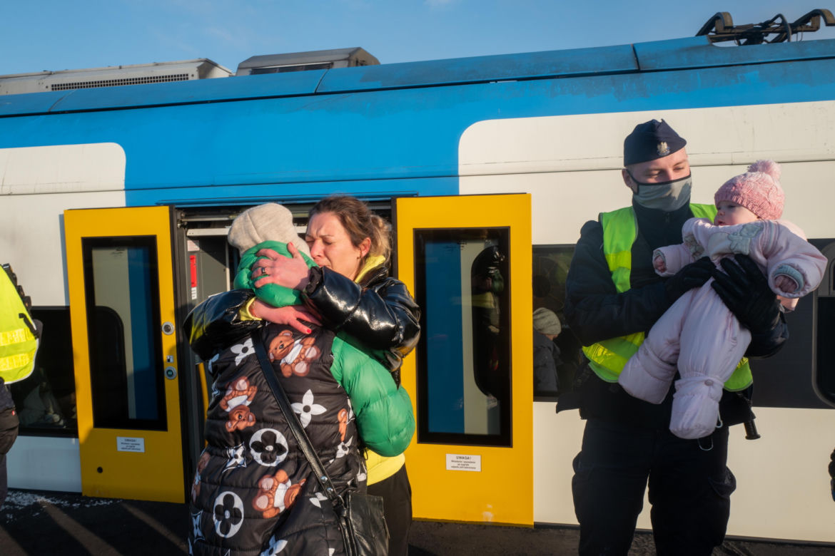 Ukraina. Pociąg z Lwowa z ukraińskimi uchodźcami