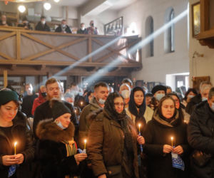 Pogrzeb zabitego przez Rosjan ukraińskiego żołnierza