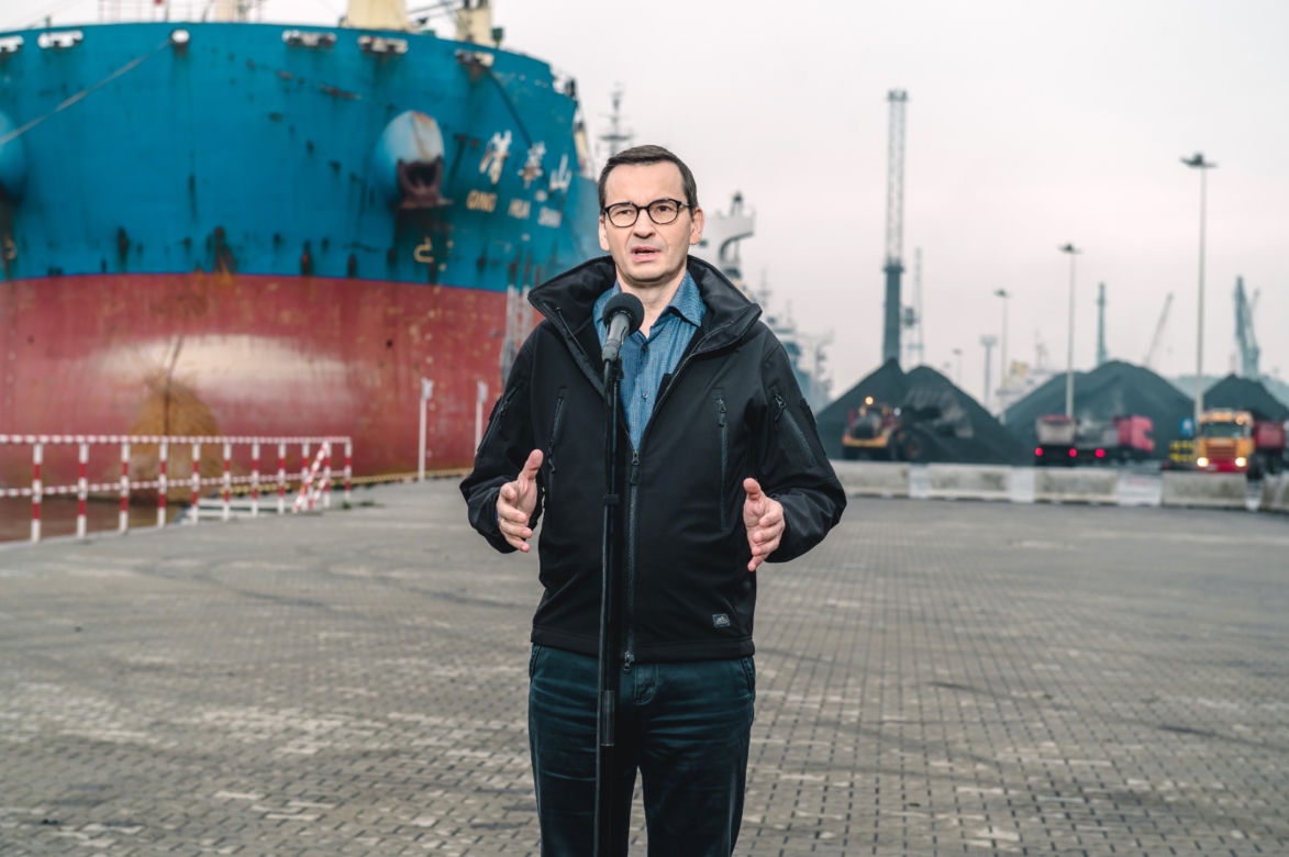 Premier w Gdańsku. Morawiecki sprawdził węgiel