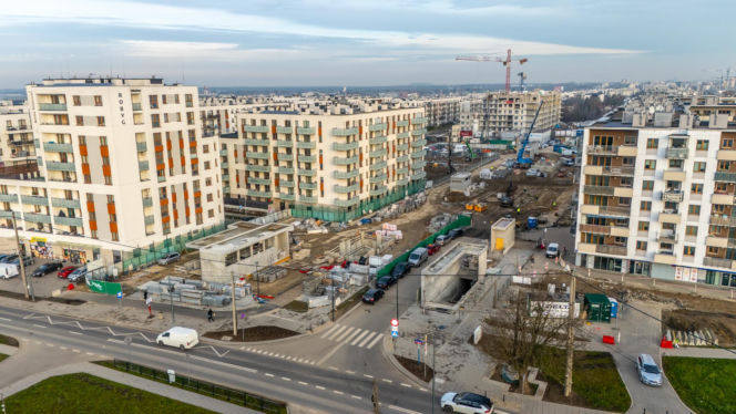 Budowa metra linii M2 na Chrzanowie w Warszawie