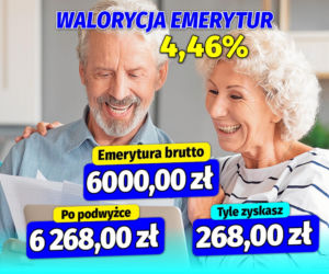 Waloryzacja emerytur 4,46%