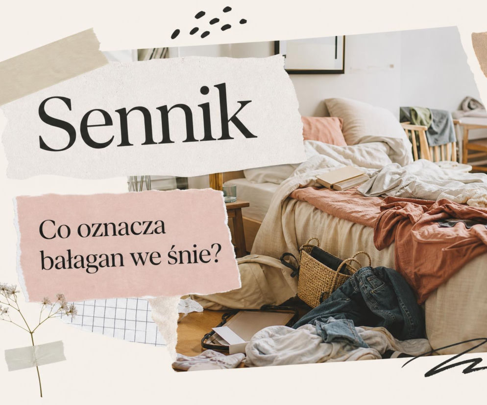 Niezasłane łóżko z rozrzuconymi ubraniami i torbą. O znaczeniu snu o bałaganie przeczytasz na SE.