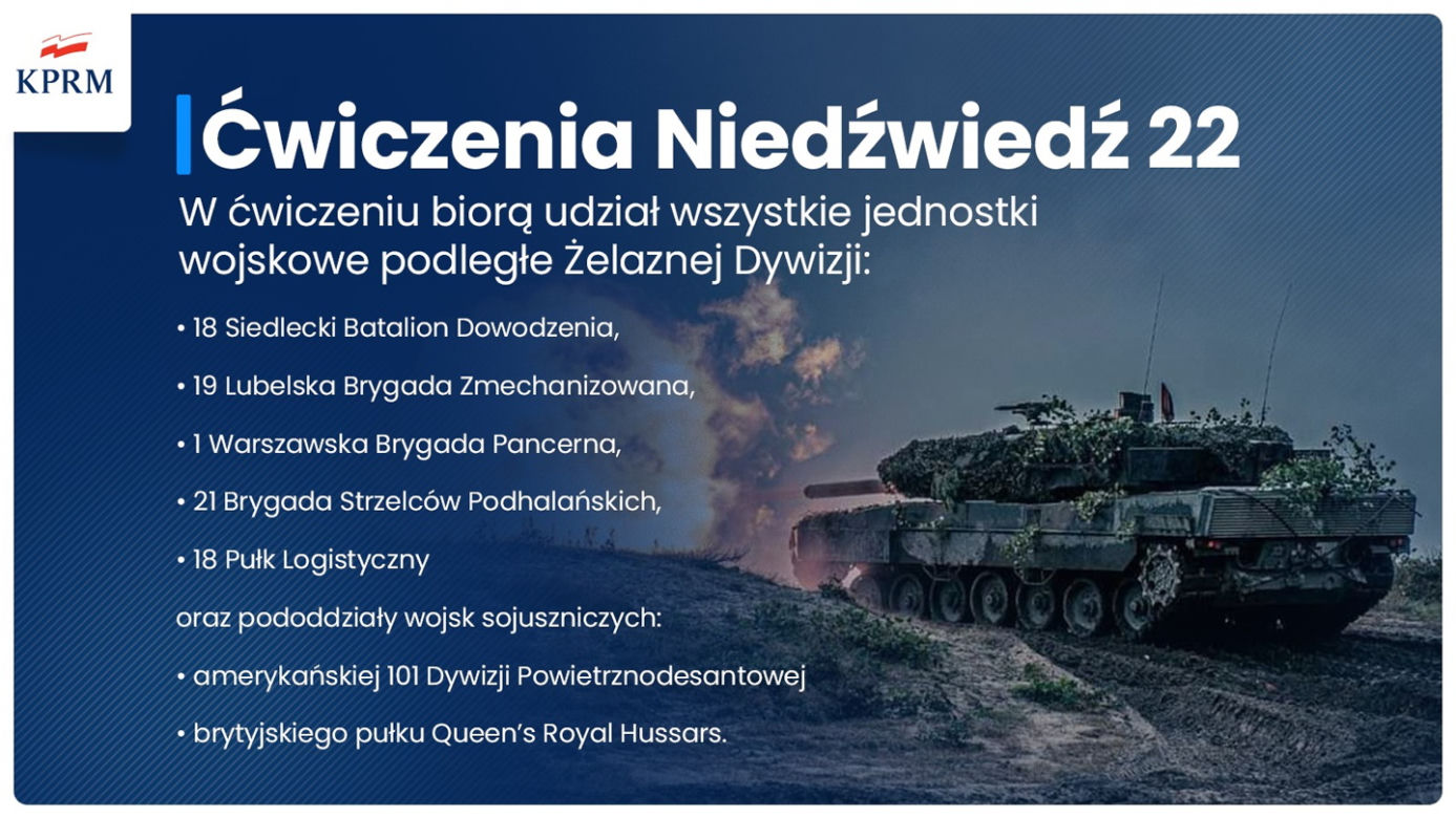 Ćwiczenia Niedźwiedź22 na poligonie w Nowej Dębie