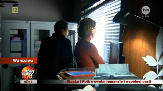 Dzień dobry TVN na planie serialu Lekarze. Danuta Stenka, Piotr Polk