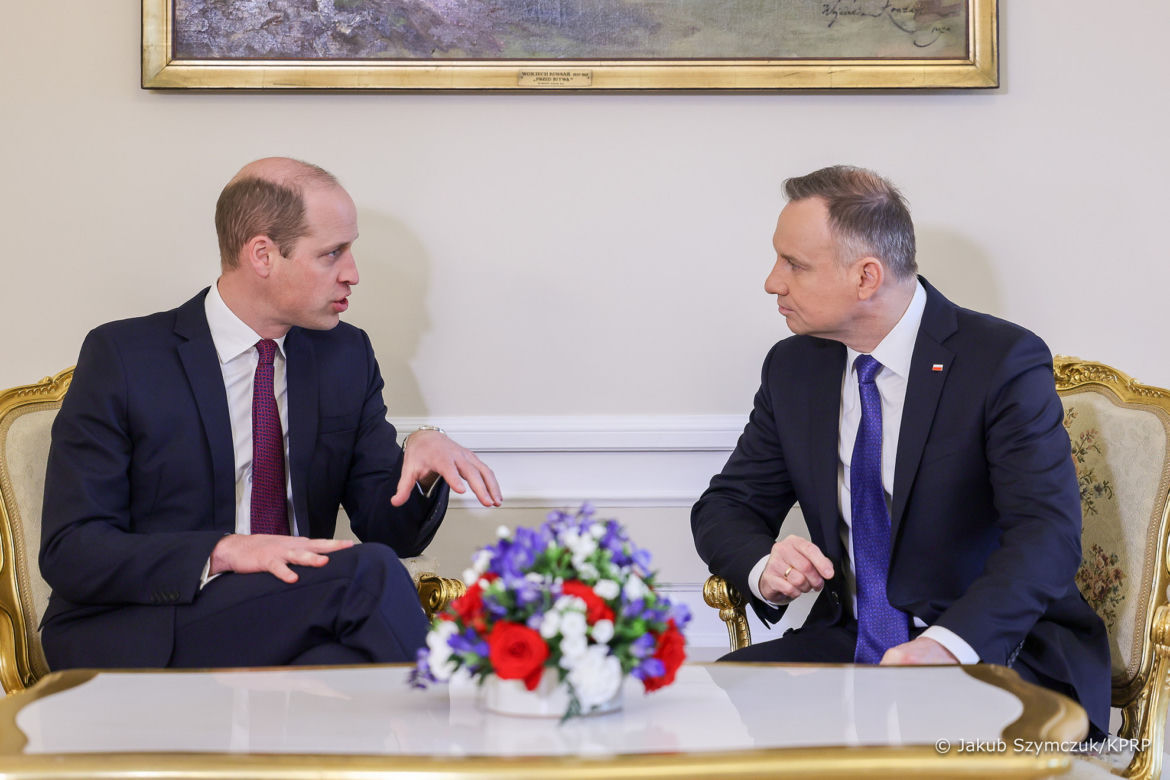 Książę William spotkał się z prezydentem Andrzejem Dudą. Rozmawiali o wojnie w Ukrainie