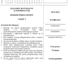 Matura 2012 - informatyka, poziom podstawowy