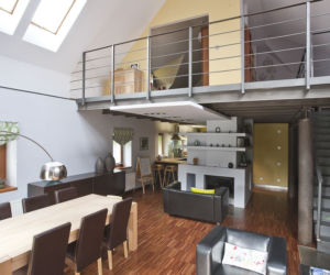 Salon w klimacie loftu