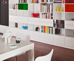 Biblioteczka w pokoju dziennym