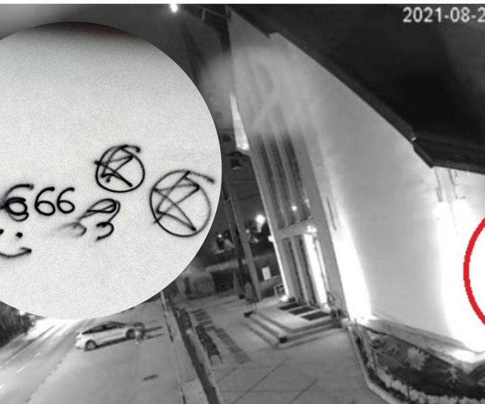 Katowice Piotrowice: Szatan i genitalia. Profanacja na ścianie kościoła. Proboszcz prosi o pomoc [WIDEO]