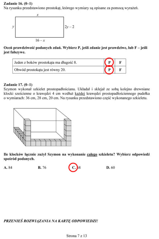 egzamin gimnazjalny 2014 matematyka