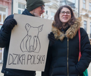 Lublin: Protest w obronie dzików. „Nie dla myśliwych”