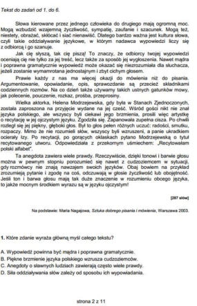 Sprawdzian szóstoklasisty, arkusze