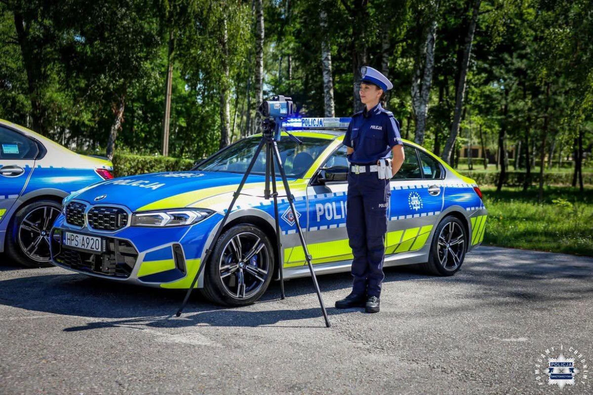 „Bestie” na świętokrzyskich drogach! Policja odbiera nowe BMW M340i xDrive i laserową broń na piratów