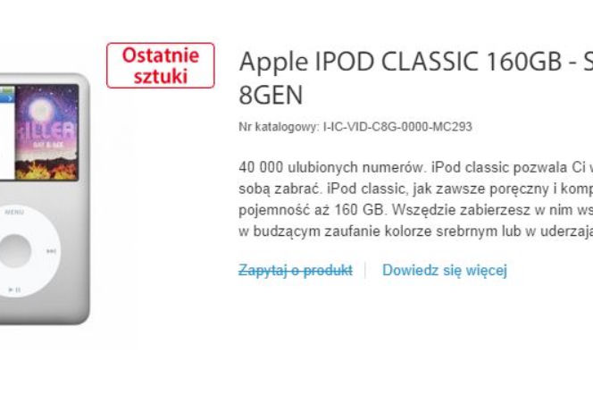 iPod Classic - Apple ogłosił koniec produkcji