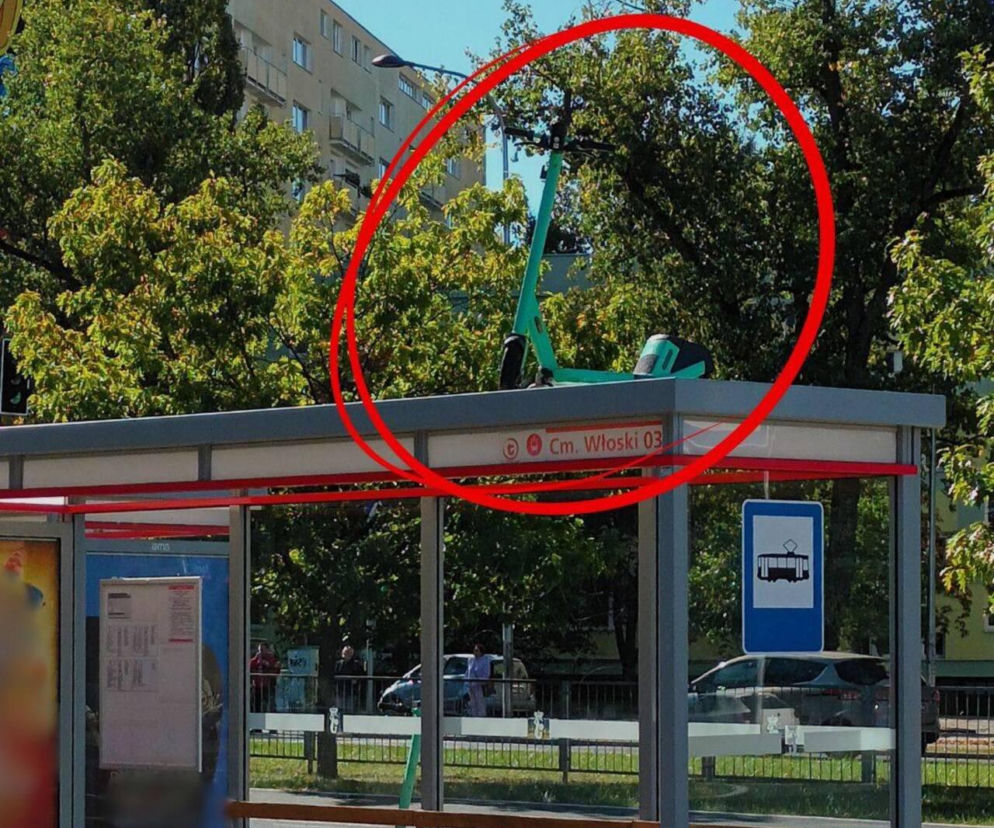 Hulajnoga na przystanku