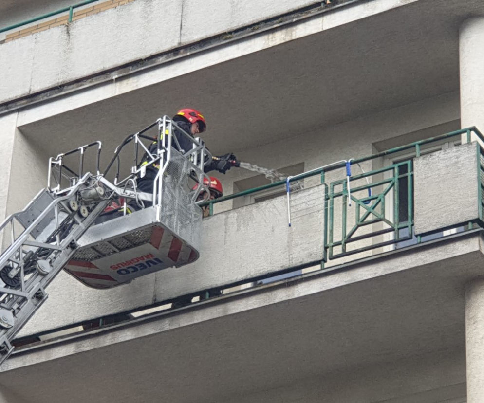 Pożar balkonu przy ulicy Międzyborskiej