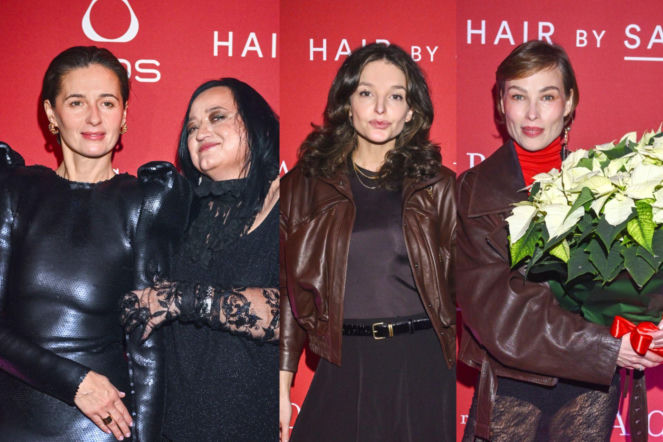 Gwiazdy rozgrzały pokaz Baczyńskiej. Olejnik w cekinach, Gessler w futerkowej mini, ale oczy wszystkich i tak powędrowały... pod spódnicę Książkiewicz