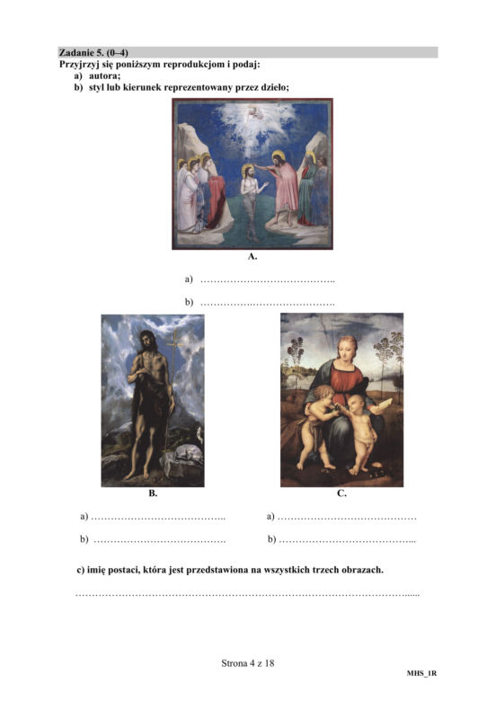 ARKUSZE CKE - Matura historia sztuki 2019