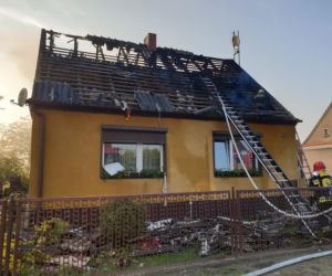 Pożar domu jednorodzinnego w Jarocinie
