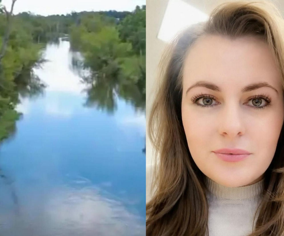 Rzeka Des Plaines wśród drzew. Obok zdjęcie Angeliny Khalimendik. O tragedii w USA przeczytasz na SE.