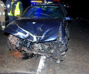 MAKABRA w Miradowie! 26-latek wypadł z auta wprost pod nadjeżdżające audi [ZDJĘCIA]