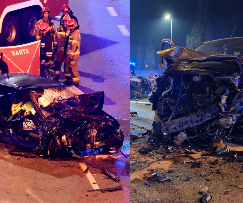 Jechał pod prąd i zmiażdżył nadjeżdżający samochód. Śmiertelny wypadek na Mokotowie