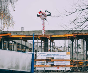 „Wiecha” na budowie Hali Sportowej Białołęckiego Ośrodka Sportu